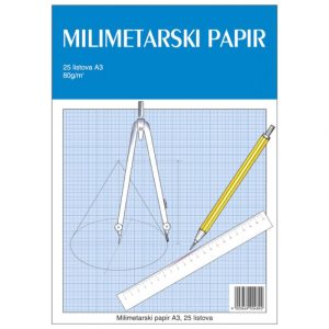 TEKA-MILIMETARSKI BLOK A3 25 LISTOVA ZA TEHNIČKO CRTANJE EDUCA