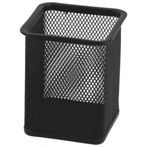 ČAŠA ZA OLOVKE METALNA ŽICA ČETVRTASTA 8X8X9,8CM FORNAX CRNA