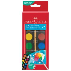 BOJA VODENA FI 24MM 12BOJA PLUS KIST FABER CASTELL 125011 BLISTER