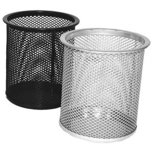 ČAŠA ZA OLOVKE METALNA ŽICA OKRUGLA FI-9XH-9,7CM LD01-189 FORNAX SREBRNA