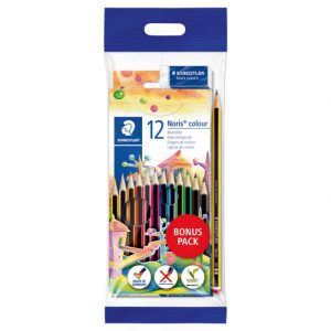 BOJE DRVENE 12BOJA PLUS GUMICA PLUS OLOVKA GRAFITNA NORIS COLOUR STAEDTLER 61 SET6 BLISTER