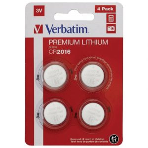 BATERIJA LITIJ DUGMASTA 3V PK4 CR2016 VERBATIM 49531 BLISTER