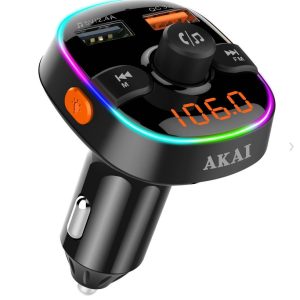 AKAI FM transmiter, 2xUSB punjač, BT, HandsFree, microSD, 12-24V, crni FMT-52BT
