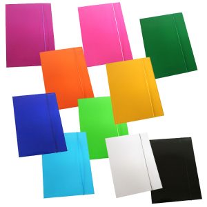 Fascikl kartonski/lak s gumicom 600gr OPTIMA  10 kom sortirano