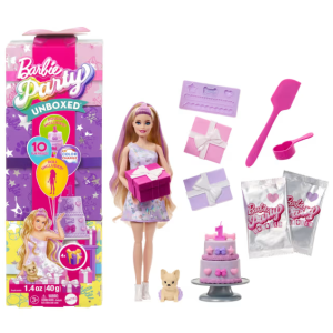 barbie party unboxed lutka plava