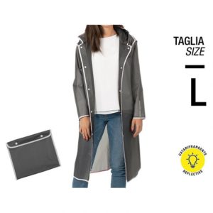 KABANICA REFLEKTIRAJUĆI RUB, BIJELI GUMBI PERLETTI 14220 PROZIRNO-SIVA L