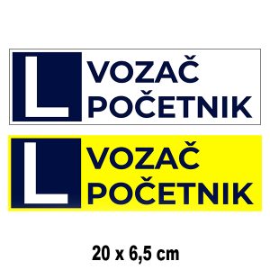 Vozač početnik naljepnica L - 20 x 6,5 cm