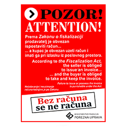 NALJEPNICE "POZOR/ATTENTION"-FISKALIZACIJA.." 14X19CM FOKUS I-412