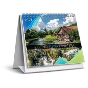 stolni kalendar mali zeleno plava hrvatska 2027